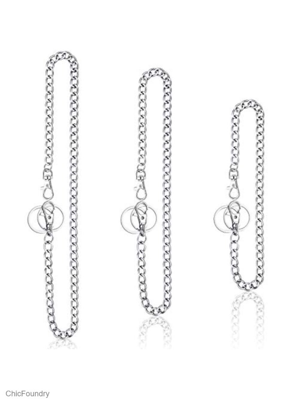3 Pcs Metal Pocket Chains with Lobster Clasps for Jeans Wallet Keychain